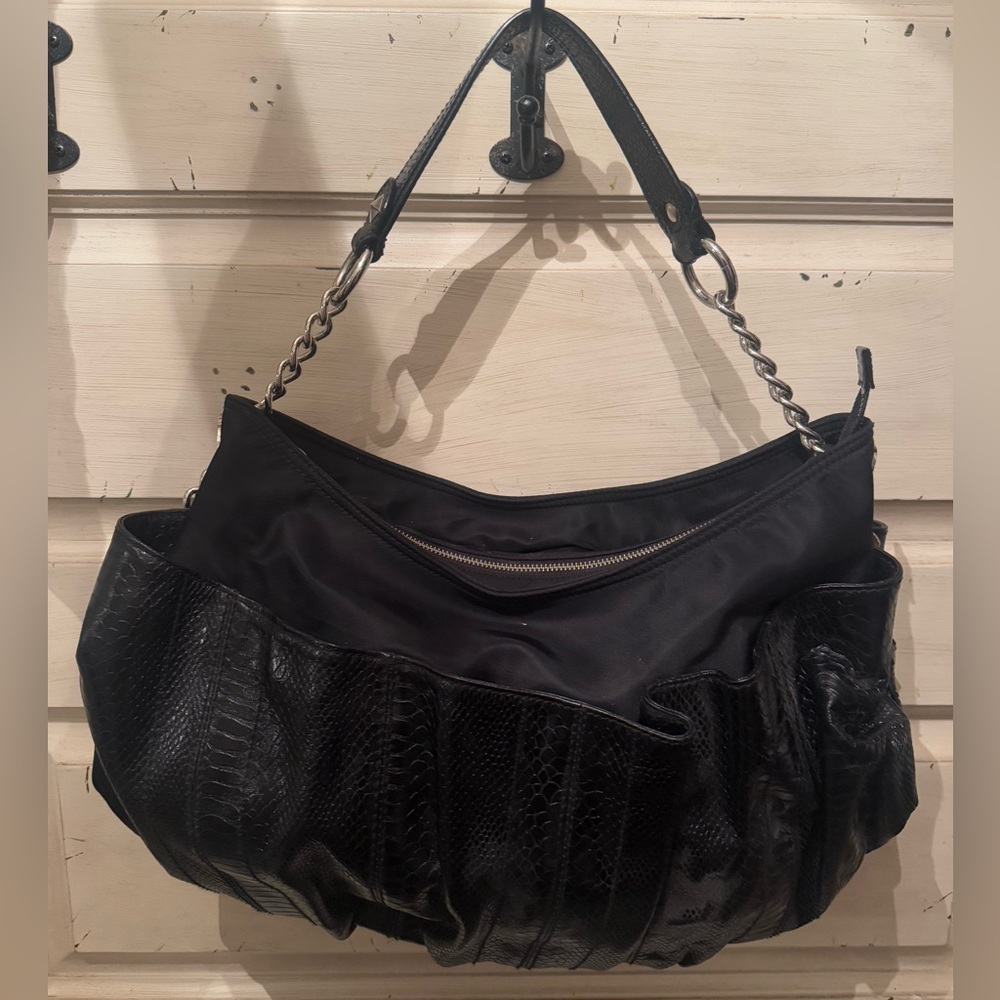 Via Spiga Black Textured Shoulder Bag